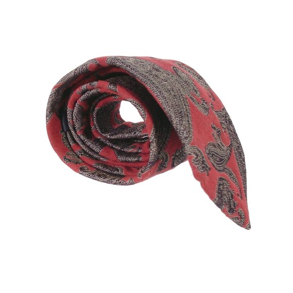 BREUER Vintage Paisley Heavy Cashmere/Silk Rose Navy-Black Silver Tie 60" - MINT - Picture 2 of 6